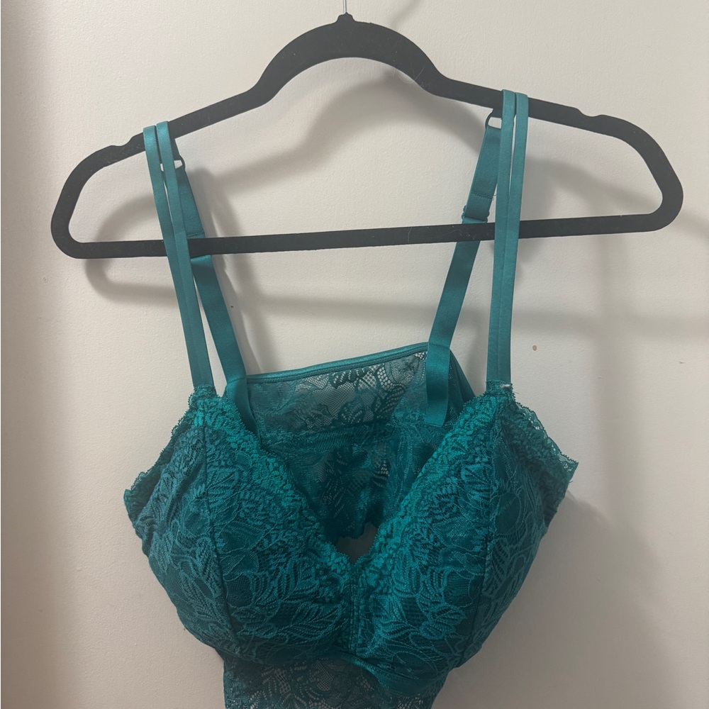 Elegant Lace Teal Bralette